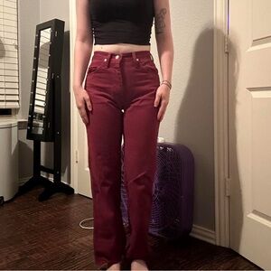burgundy wrangler jeans size 0/24